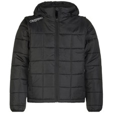 giubbotto kappa sportivo imbottito con cappuccio e maniche staccabili