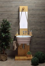 Mobile bagno Struttura portalavabo in legno con specchio Pozzo per linea Tinozza