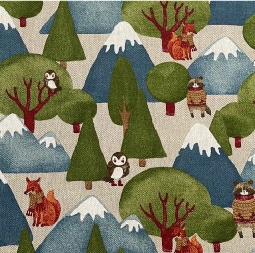 Tessuto lino mountain woodland - mountain,