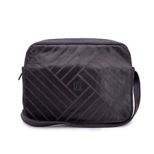 Autentica borsa messenger Fendi vintage in pelle marrone con cuciture