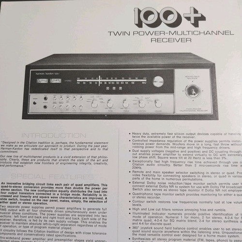 Vintage harman kardon 100 - harman/kardon, 100+