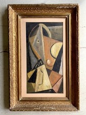 QUADRO DIPINTO OLIO TAVOLA Marasco COMPOSIZIONE ASTRATTA FUTURISMO PRIMO '900