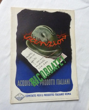 LOCANDINA cm 23 x 17 SANZIONI AUTARCHIA VENTENNIO PRODOTTO ITALIANO GUERRA 1936