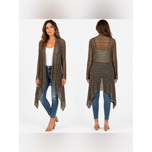 Cardigan lungo taglio laser