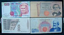 4 BANCONOTE DA 1000 lire