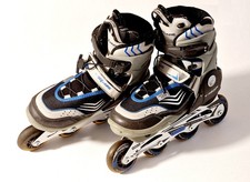 COPPIA ROLLER BLADE RAGAZZO - 4 RUOTE CON FRENO POSTERIORE - TAGLIA EU 34-36