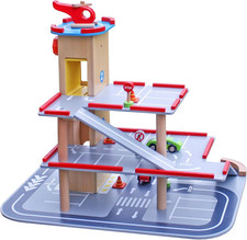 Garage Di Legno per Bambini Con Ascensore - Macchine per Bambini - Gioco Di Legn
