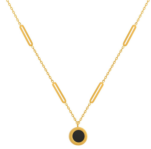 Collana cerchio nero - collana,