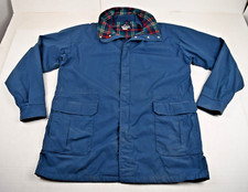 Giacca cappotto vintage Woolrich taglia XL anni 70 blu lana teal foderato a quadri made USA