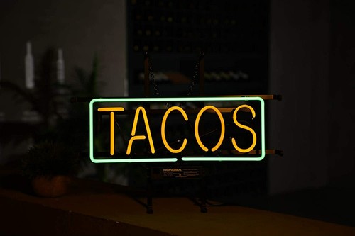 Tacos open neon - 17"x8"tacos,
