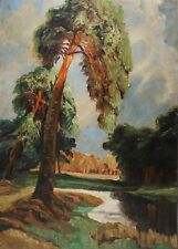 Dipinto olio PINI IN RIVA -