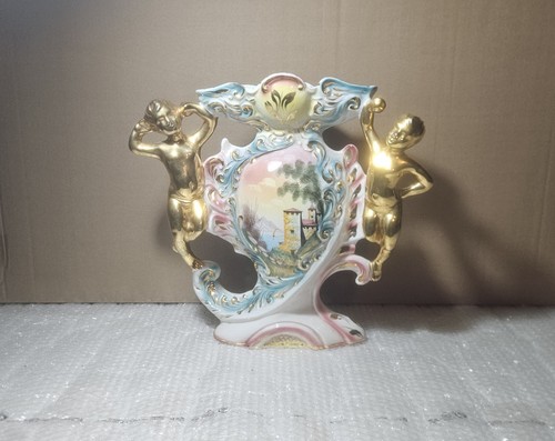Vaso capodimonte anfora dorata - vaso,