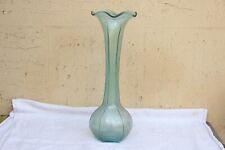 ANTICO VASO MONOFIORE LIBERTY 1930 ORIGINALE IN VETRO SOFFIATO AZZURRO CHIARO