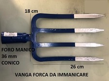 VANGA FORCA FORCONE A VANGARE 4 DENTI ACCIAIO TEMPRATO SEZIONE TRIANGOLARE