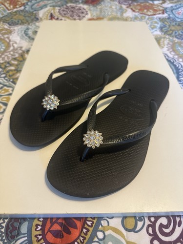 Havaianas slim black crystal - black,