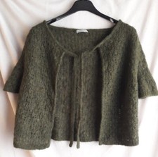 COPRISPALLA BOLERINO LOULU DONNA LANA TRAFORATO COL VERDE BOSCO TG L NUOVO