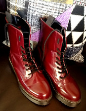 XTI ANFIBI STIVALETTI STIVALI Bordeaux Lucido Numero 38 DONNA Anfibio Scarpe