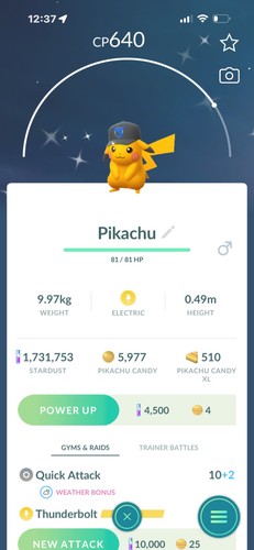 Pokemon shiny pikachu - go,