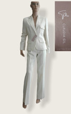 TAILLEUR-Completo Giacca Monopetto-Pantaloni Larghi-CLAUDIA GIL-Lino-Cotone -50%