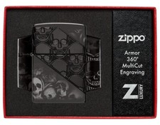 ZIPPO ★ SKULLS DESIGN (Armor - 360°MultiCut)