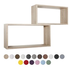 MENSOLE DA PARETE RETTANGOLARI SET DI 2 PZ VARI COLORI MOD. BISLUNGO