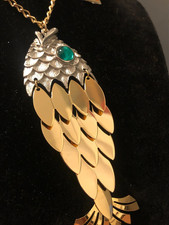 TANCER II, BELLA E NUOVA COLLANA DORATA CON PESCE SNODABILE PENDENTE