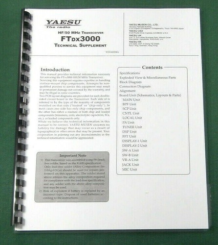Yaesu ftdx3000 manuale - manuale, di