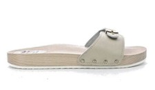 PATRIZIA AZZI 833 BEIGE ZOCCOLI LEGNO UOMO FIBBIA CIABATTE