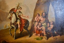 ELEGANTE  DIPINTO OLIO SU TELA  STILE IMPERO EPOCA '900