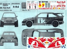 1/24 Ford Escort Cosworth RED B*LL Rally Acropoli'94 BIG24 Racing43 TRANS-KIT10