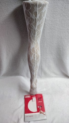 Collant bianco pizzo con - in,