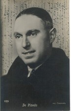 Cartolina fotografica FRANCESCO DE PINEDO. A penna il suo curriculum vitae