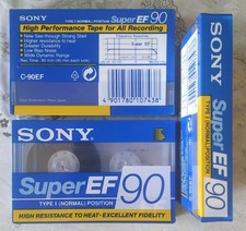 Lotto 3 Audiocassette Sony Super EF 90 - IEC I - Made In Japan 1992 - Sigillate 