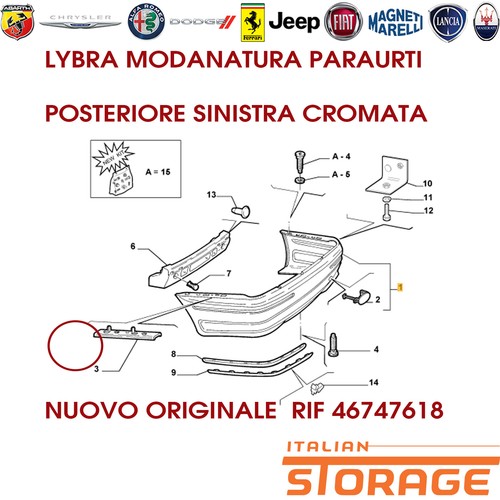 Lybra modanatura paraurti - lybra,