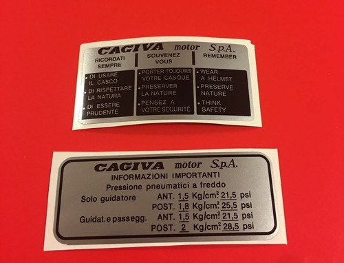 Cagiva etichette tecniche