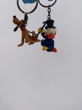 COPPIA Portachiavi Walt Disney anni 70 vintage PLUTO + PAPERONE