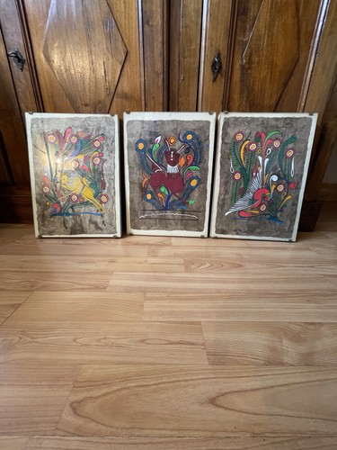 Mexican folk art trittico - mexican,