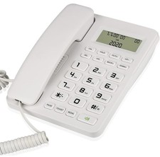 Telefono fisso con cavo bianco