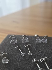 5 paia di orecchini a perno in