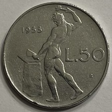 50 Lire 1955. Moneta Con Conservazione Ottima