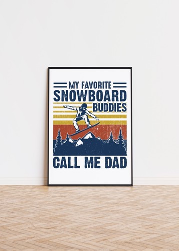 Poster papà snowboarder