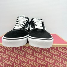 Vans Ward tela scamosciata nera/bianca taglia 8,5 uomo - nuovo con scatola - VN0A36EMC4R