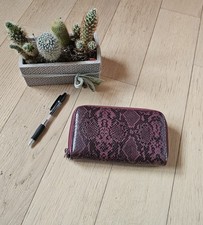 Portafoglio pitonato in simil pelle verniciata donna 18x10x4cm