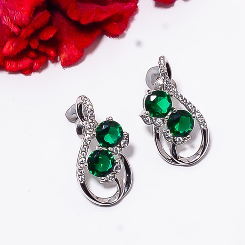 Orecchino cromato diopside - , e
