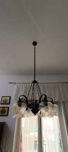 Lampadario ferro battuto - lampadario, in