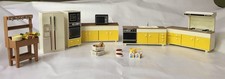 6 pezzi Tomy Japan vintage anni 70 casa delle bambole lavello cucina, forno a parete, gamma, frigorifero