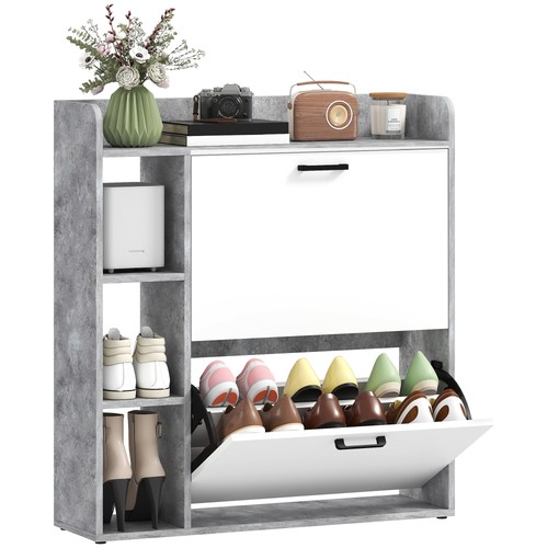 Homcom scarpiera slim - scarpiera, con