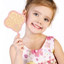  Piccolo ventaglio cinese: ventaglio fatto a mano in paglia intrecciata - Mini