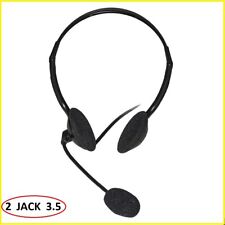 Cuffie con Microfono per pc con filo e cavo stereo jack 3.5 cuffiette auricolari