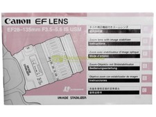 Canon EF 28/135mm. f3,5-5,6 IS USM instructions English Deutsch Francais Esp. 